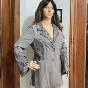 Women's Taupe Sequined Jacket